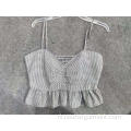 Leuke witte gesmokte crop top